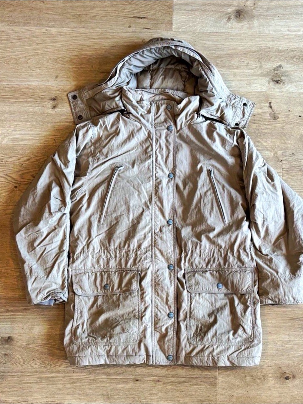 L.L. Bean Hooded Utility Jacket in Beige